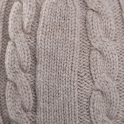BERRETTO BEIGE A trecce in cashmere