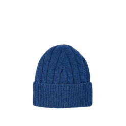 BERRETTO BLU MEDIO A trecce in cashmere