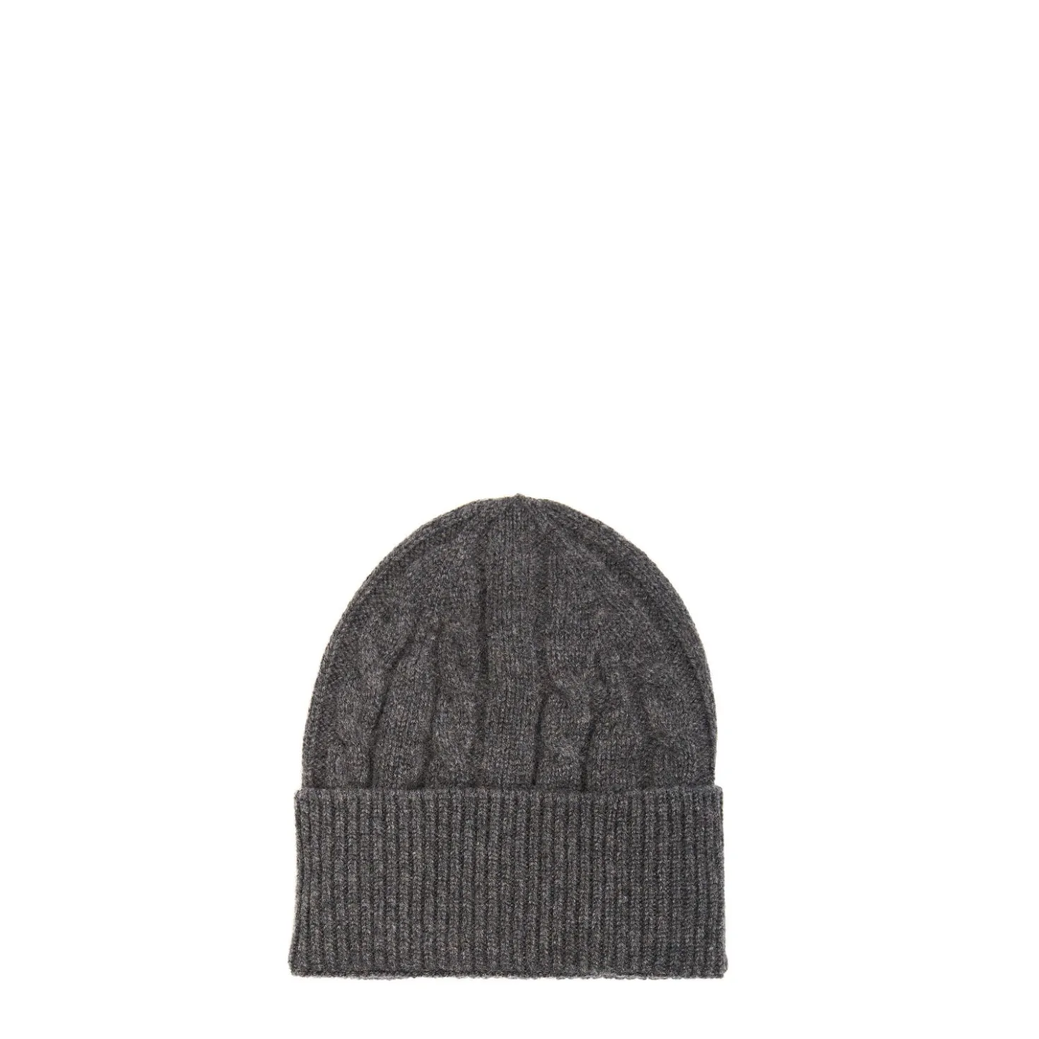BERRETTO GRIGIO SCURO A trecce in cashmere