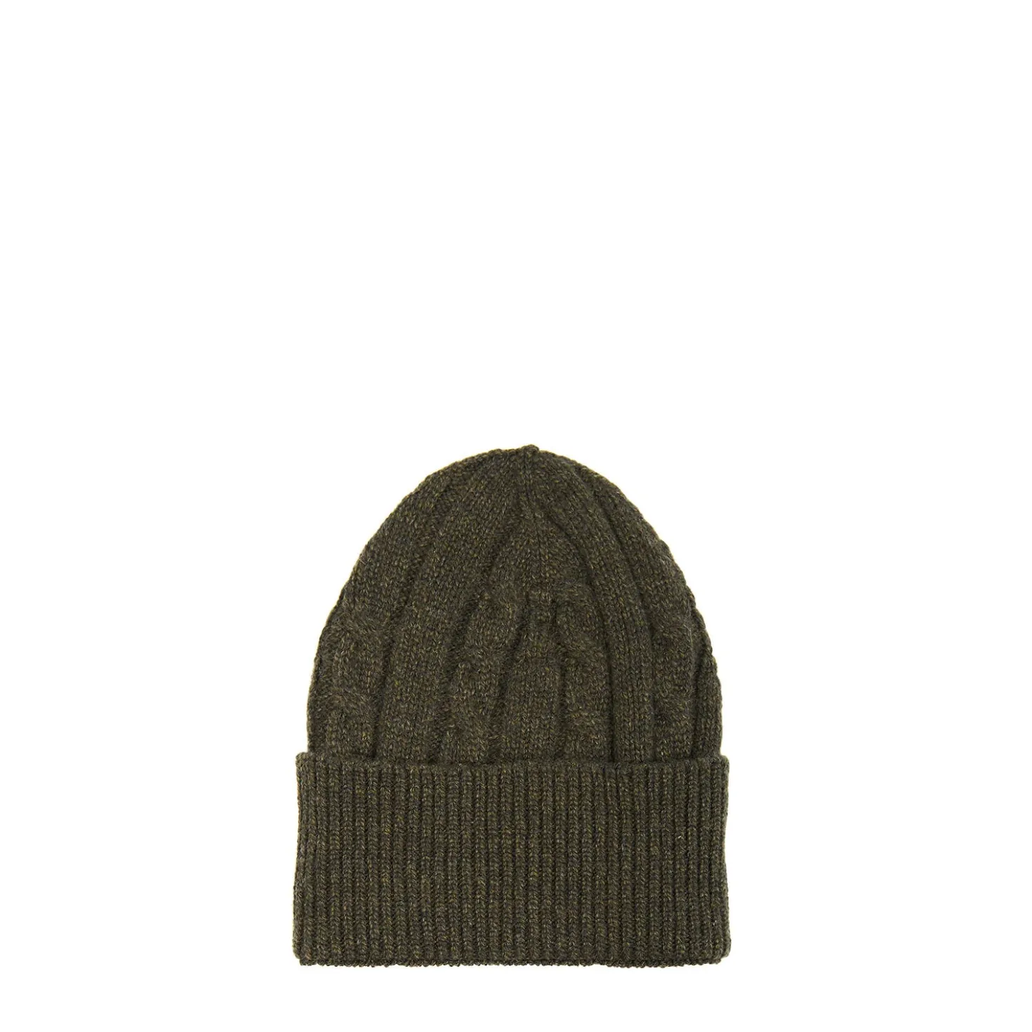 BERRETTO VERDE SCURO A trecce in cashmere