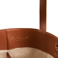BORSA BEACH In canvas e pelle liscia