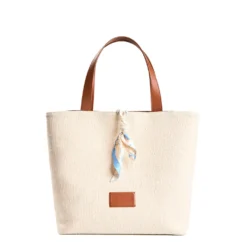 BORSA BEACH In canvas e pelle liscia