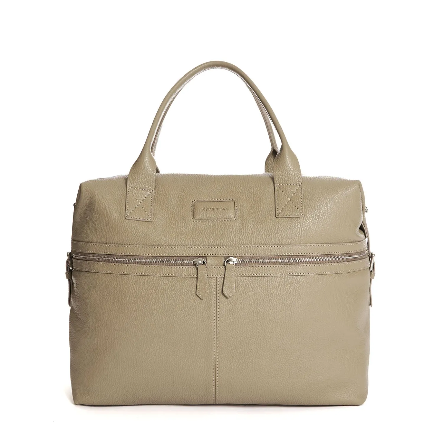 BORSA DA VIAGGIO BEIGE In pelle martellata