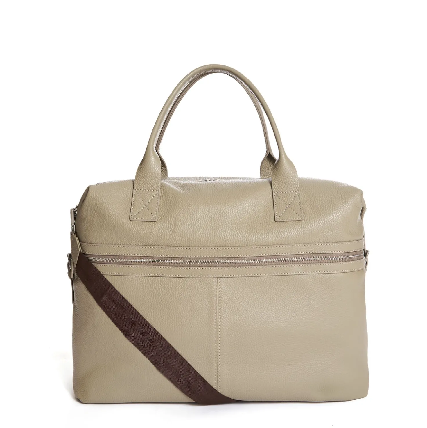 BORSA DA VIAGGIO BEIGE In pelle martellata