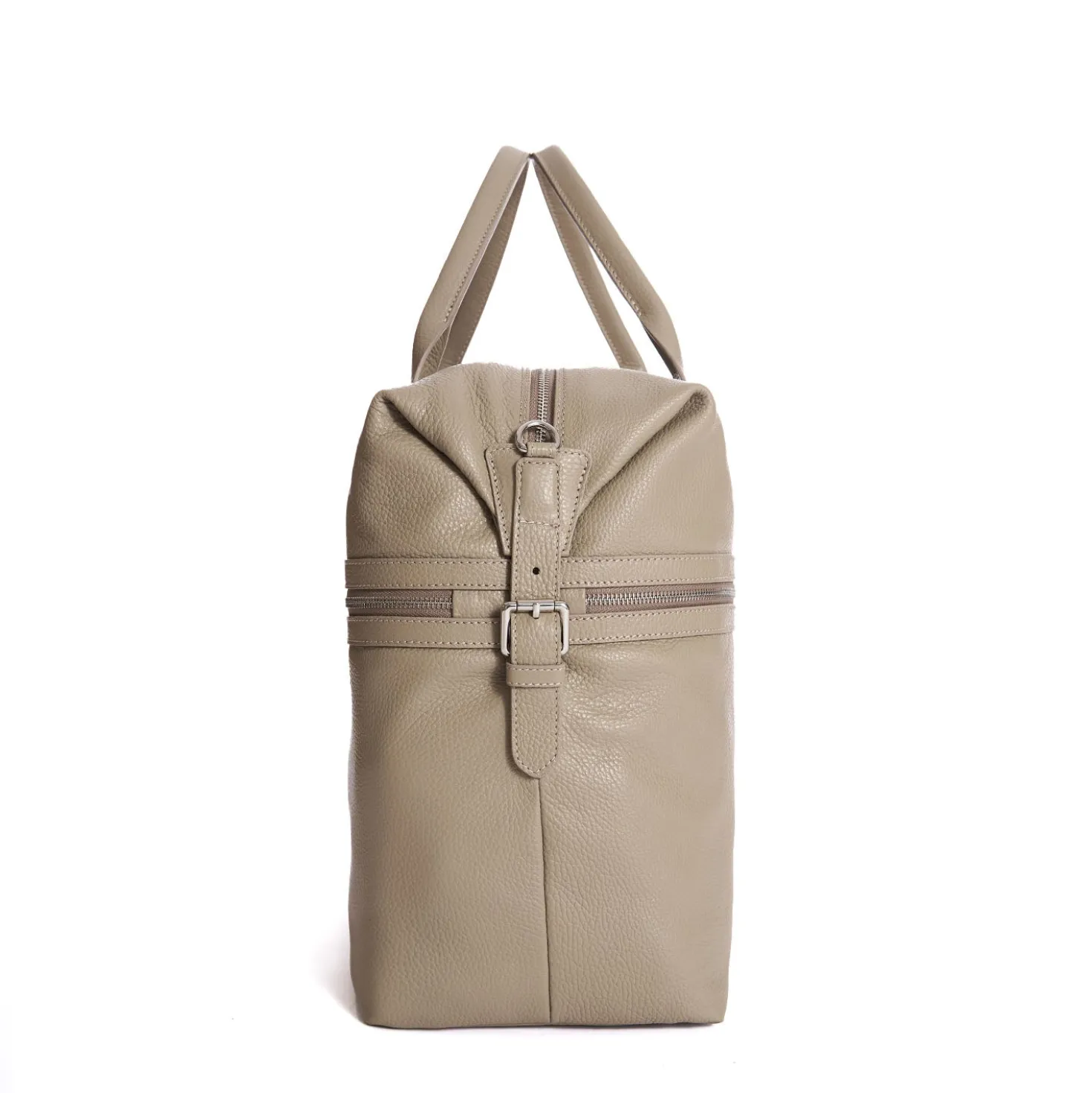 BORSA DA VIAGGIO BEIGE In pelle martellata