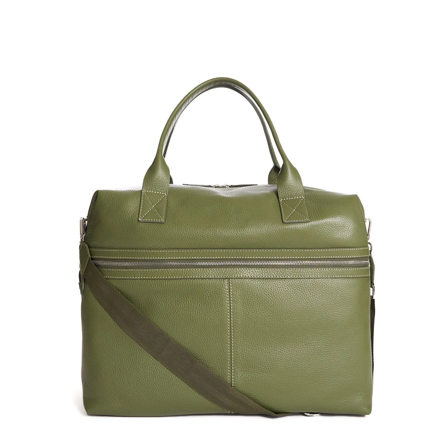 BORSA DA VIAGGIO VERDE OLIVA In pelle martellata