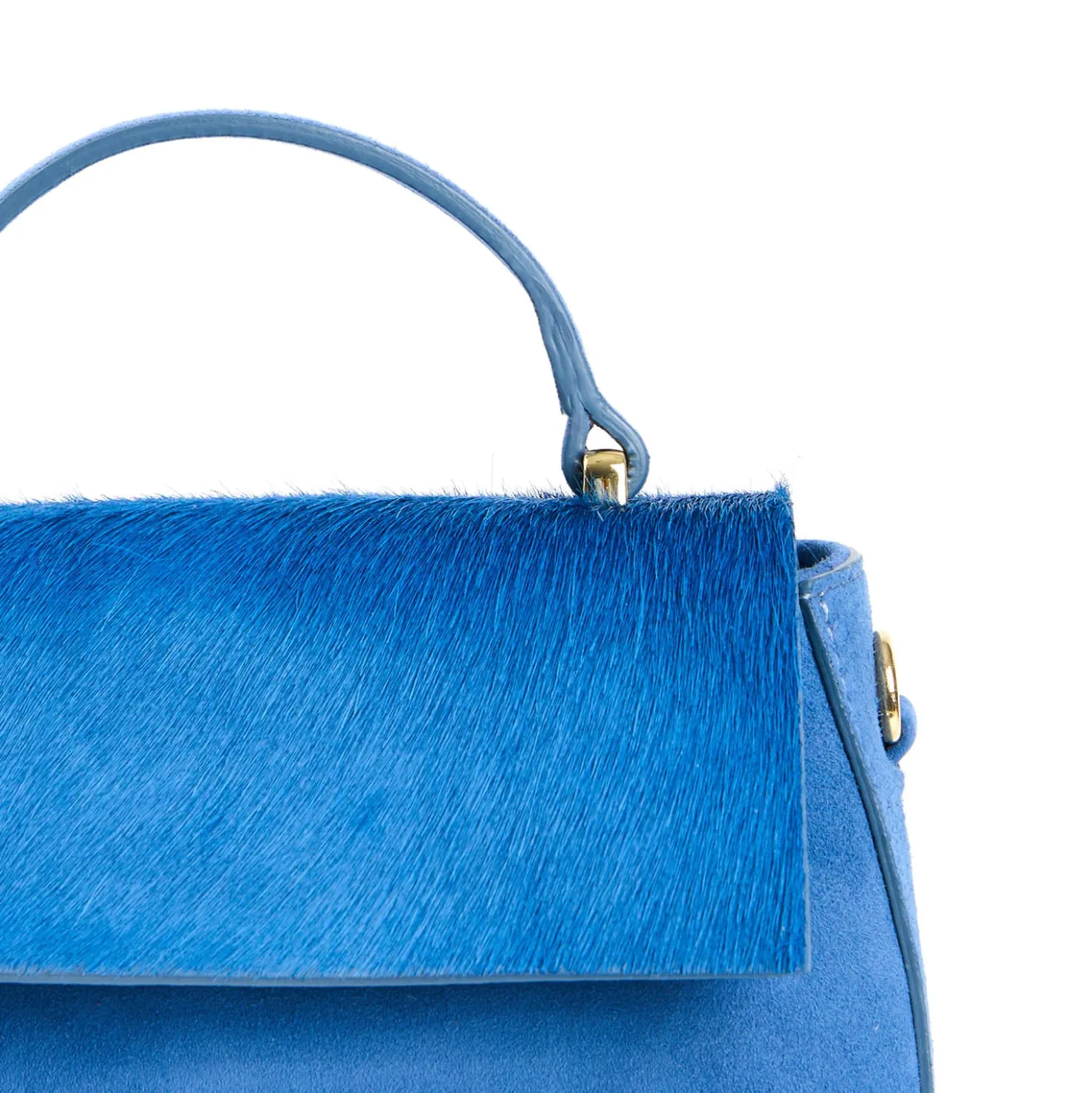 BORSA MINI CLEO BLUETTE In camoscio e cavallino