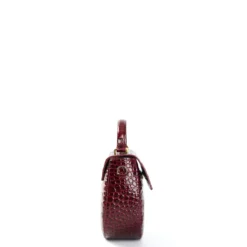 BORSA MINI CLEO BORDEUAUX Stampa coccodrillo