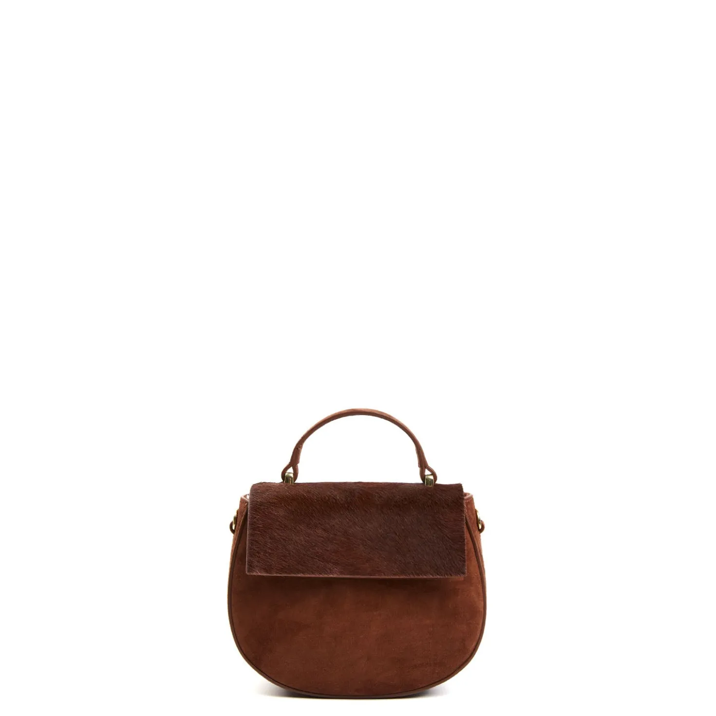 BORSA MINI CLEO MARRONE In camoscio e cavallino