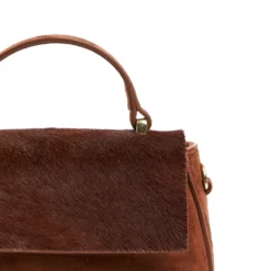 BORSA MINI CLEO MARRONE In camoscio e cavallino