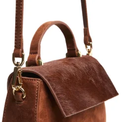 BORSA MINI CLEO MARRONE In camoscio e cavallino