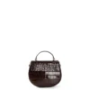 BORSA MINI CLEO MARRONE SCURO Stampa coccodrillo