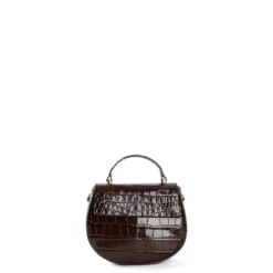 BORSA MINI CLEO MARRONE SCURO Stampa coccodrillo
