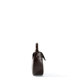 BORSA MINI CLEO MARRONE SCURO Stampa coccodrillo