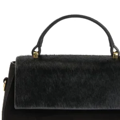 BORSA MINI CLEO NERA In camoscio e cavallino