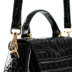 BORSA MINI CLEO NERA Stampa coccodrillo