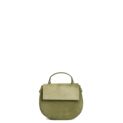 BORSA MINI CLEO VERDE OLIVA In camoscio e cavallino