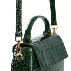BORSA MINI CLEO VERDE Stampa coccodrillo