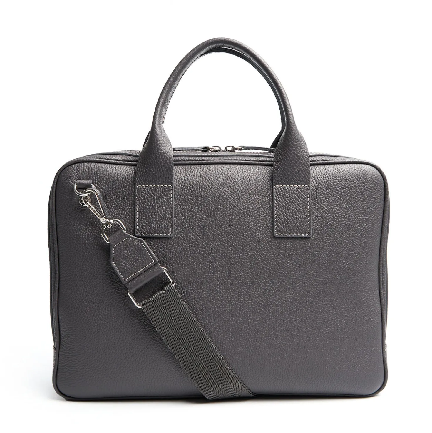 BORSA PORTA PC GRIGIA In pelle martellata