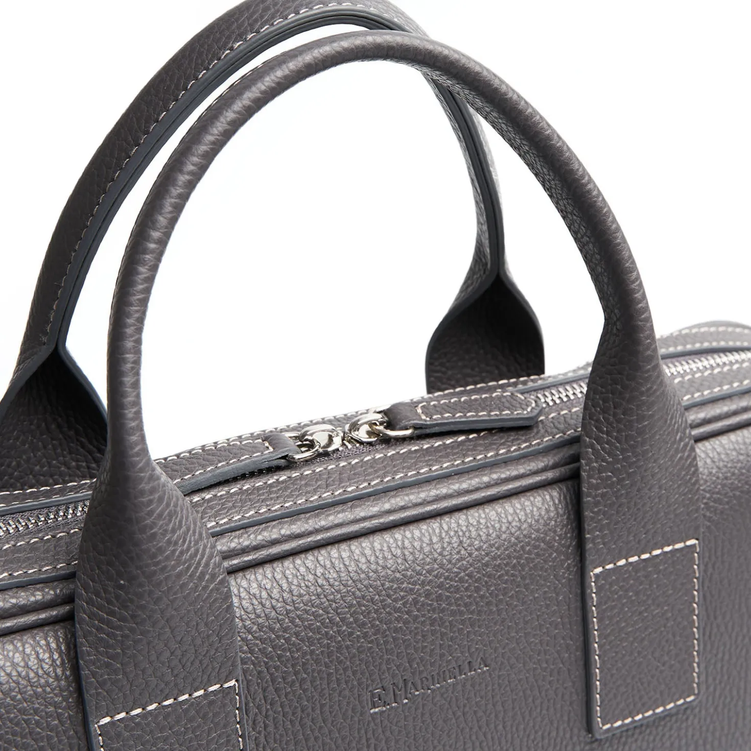 BORSA PORTA PC GRIGIA In pelle martellata