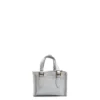 BORSA SHOPPING MINI AZZURRO POLVERE In pelle martellata