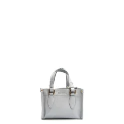 BORSA SHOPPING MINI AZZURRO POLVERE In pelle martellata