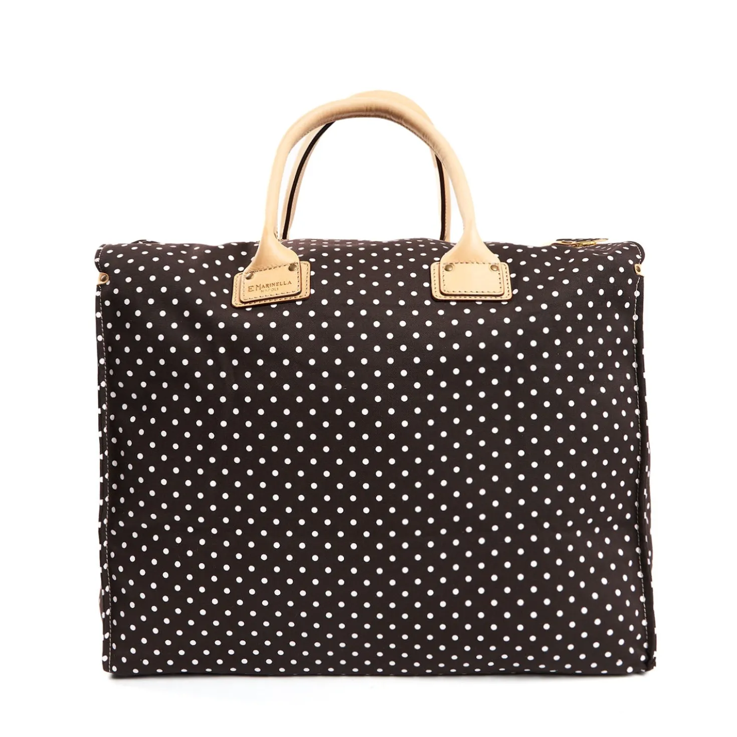 BORSA WEEKEND DESTRUTTURATA MARRONE SCURO Pois