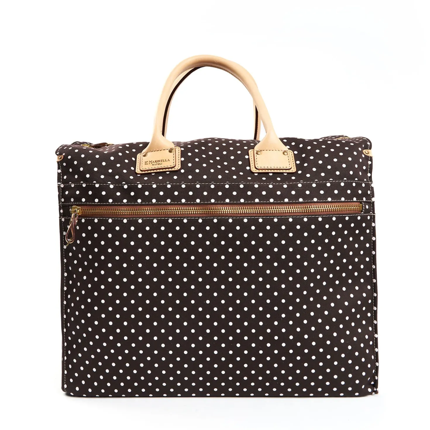 BORSA WEEKEND DESTRUTTURATA MARRONE SCURO Pois