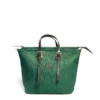 BORSA WEEKEND VERDE SCURO In tela con rifinitute in pelle