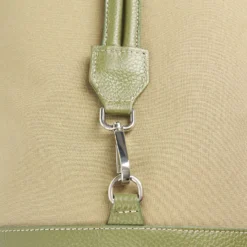 BORSONE GIAN MIDI VERDE OLIVA In tela e pelle