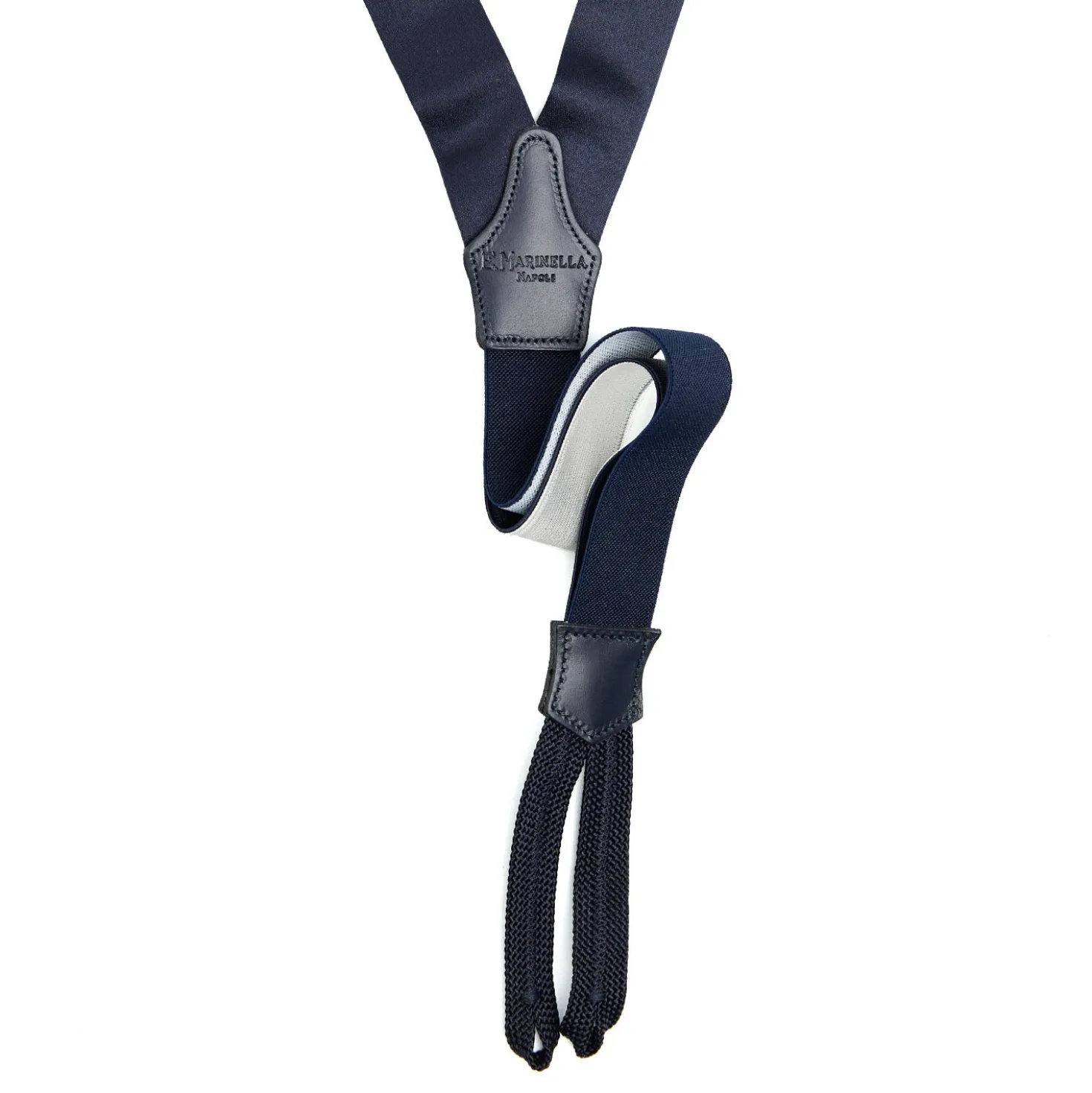 BRETELLE BLU SCURO In raso di seta 2,5 cm