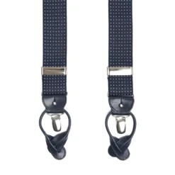 BRETELLE EM BLU Micro pois bianco