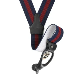 BRETELLE EM BLU SCURO E BORDEAUX Rigata