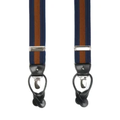 BRETELLE EM BLU SCURO E MARRONE CHIARO Rigata