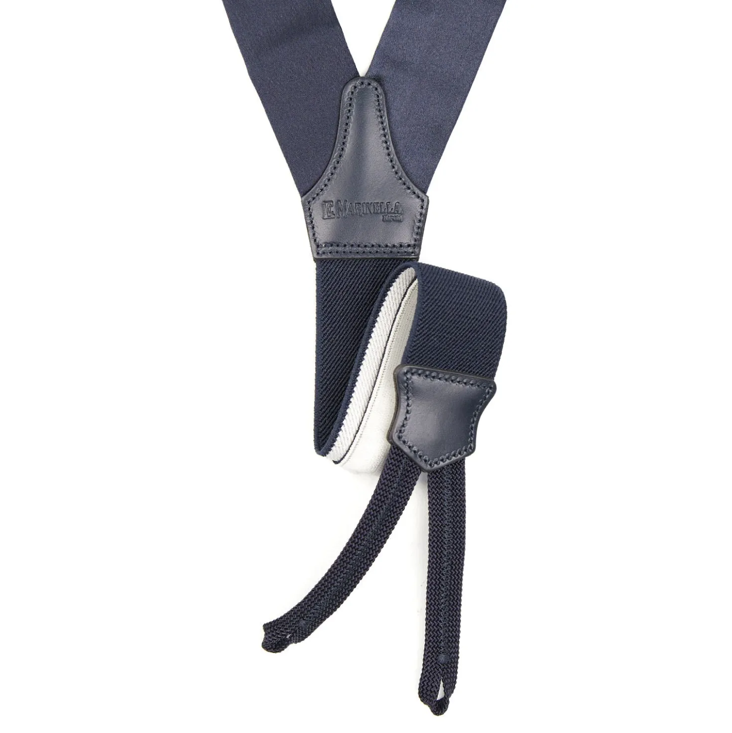 BRETELLE EM BLU SCURO In raso di seta 3,5 cm