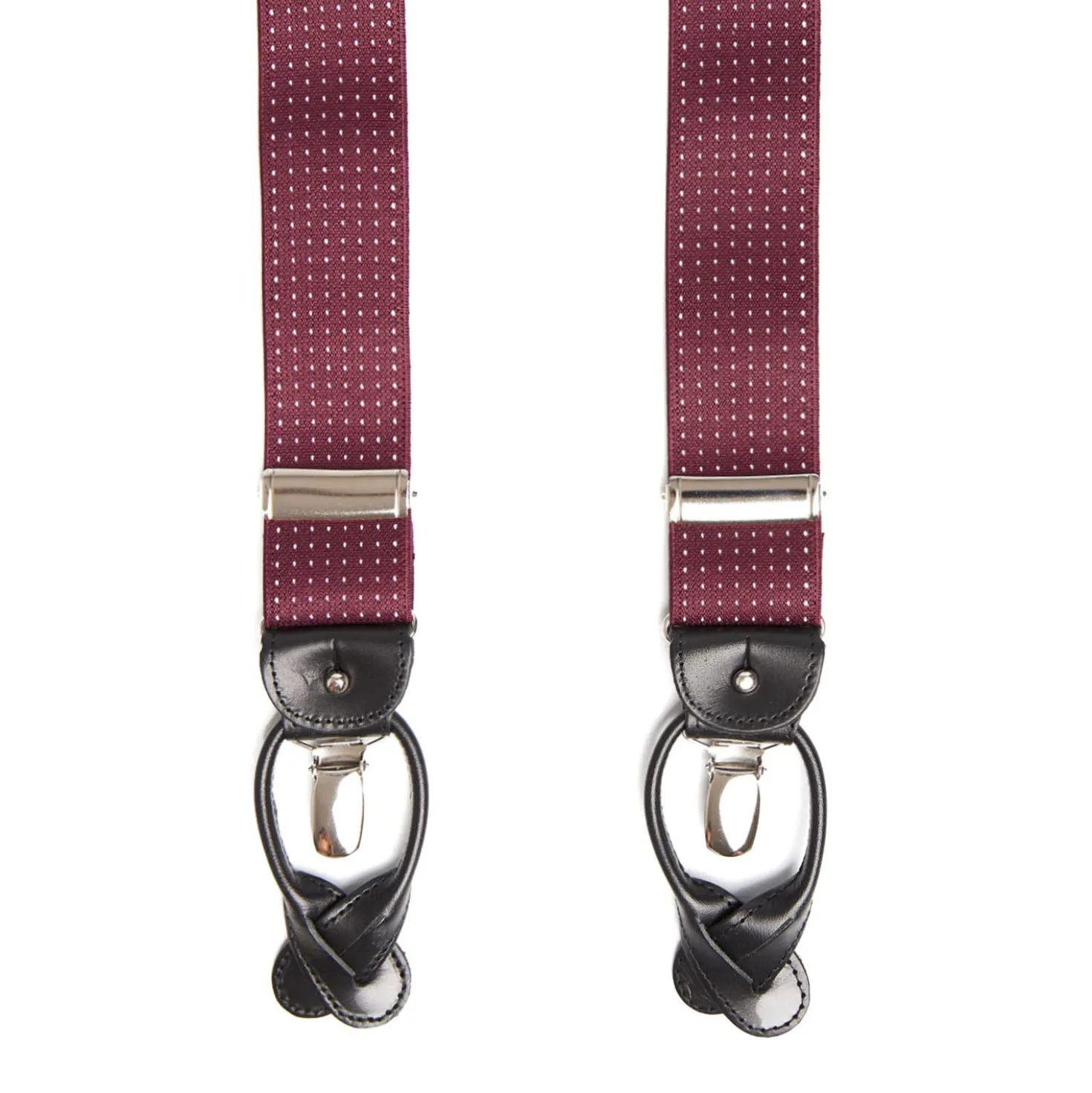 BRETELLE EM BORDEAUX Con micro pois bianchi