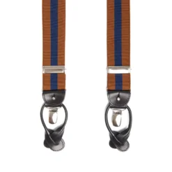 BRETELLE EM MARRONE CHIARO E BLU A righe