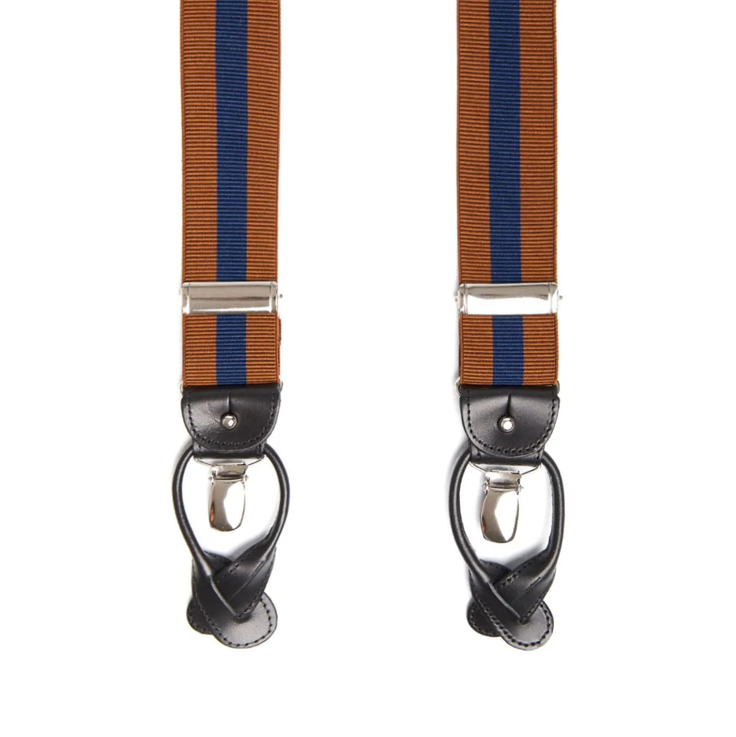 BRETELLE EM MARRONE CHIARO E BLU A righe