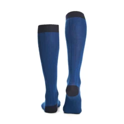 CALZE LUNGHE BICOLORE BLUETTE E BLU IN COTONE Tinta unita