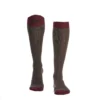 CALZE LUNGHE BICOLORE MARRONE E BORDEAUX IN COTONE Tinta unita