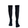 CALZE LUNGHE BLU SCURO IN COTONE Microfantasia fiore