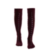 CALZE LUNGHE BORDEAUX IN COTONE Microfantasia fiore