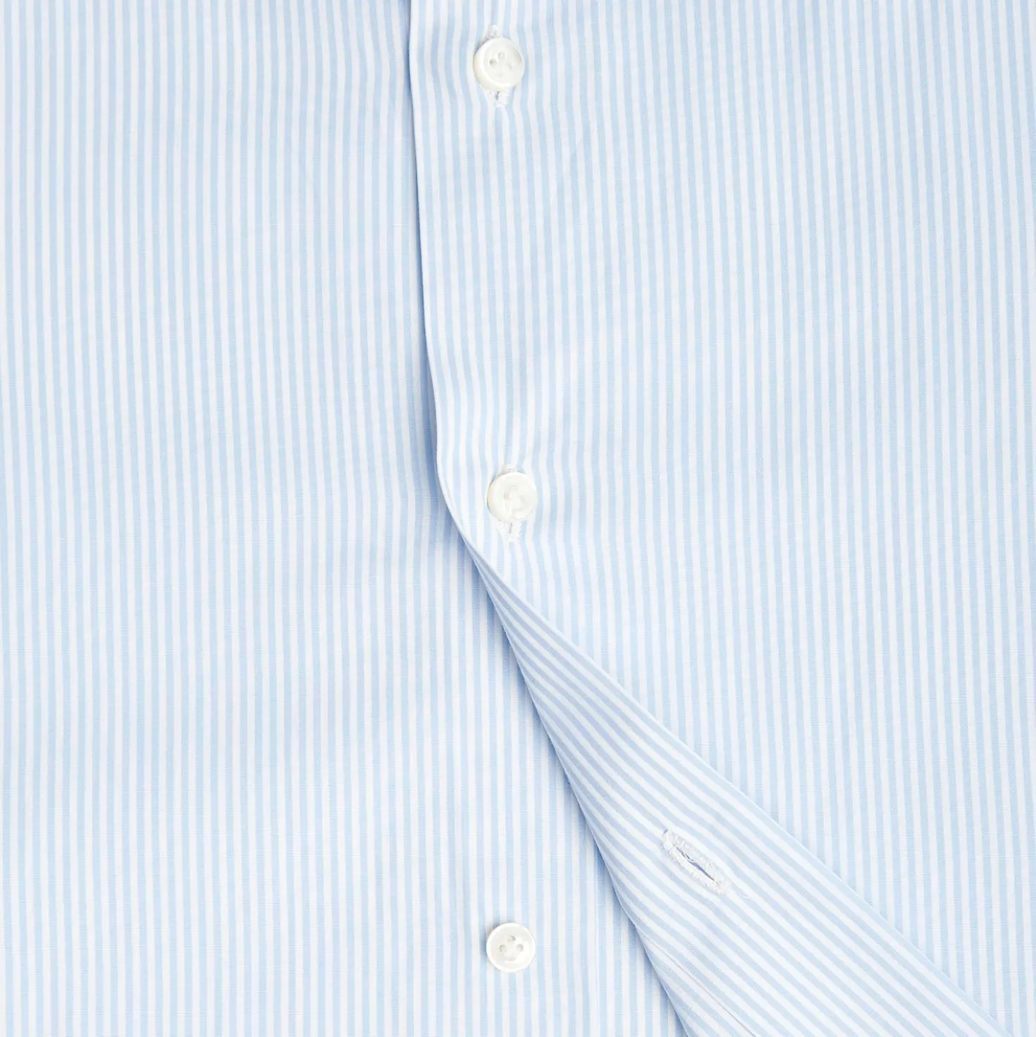 CAMICIA CLASSICA A RIGHE BIANCO E AZZURRO SLIM In cotone popeline