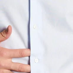 CAMICIA CLASSICA AZZURRA SLIM In cotone popeline