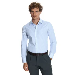 CAMICIA CLASSICA DOPPIA RIGA SLIM In cotone popeline