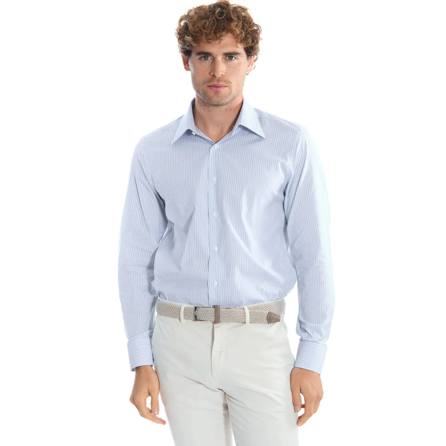 CAMICIA CLASSICA DOPPIA RIGA REGULAR In cotone popeline