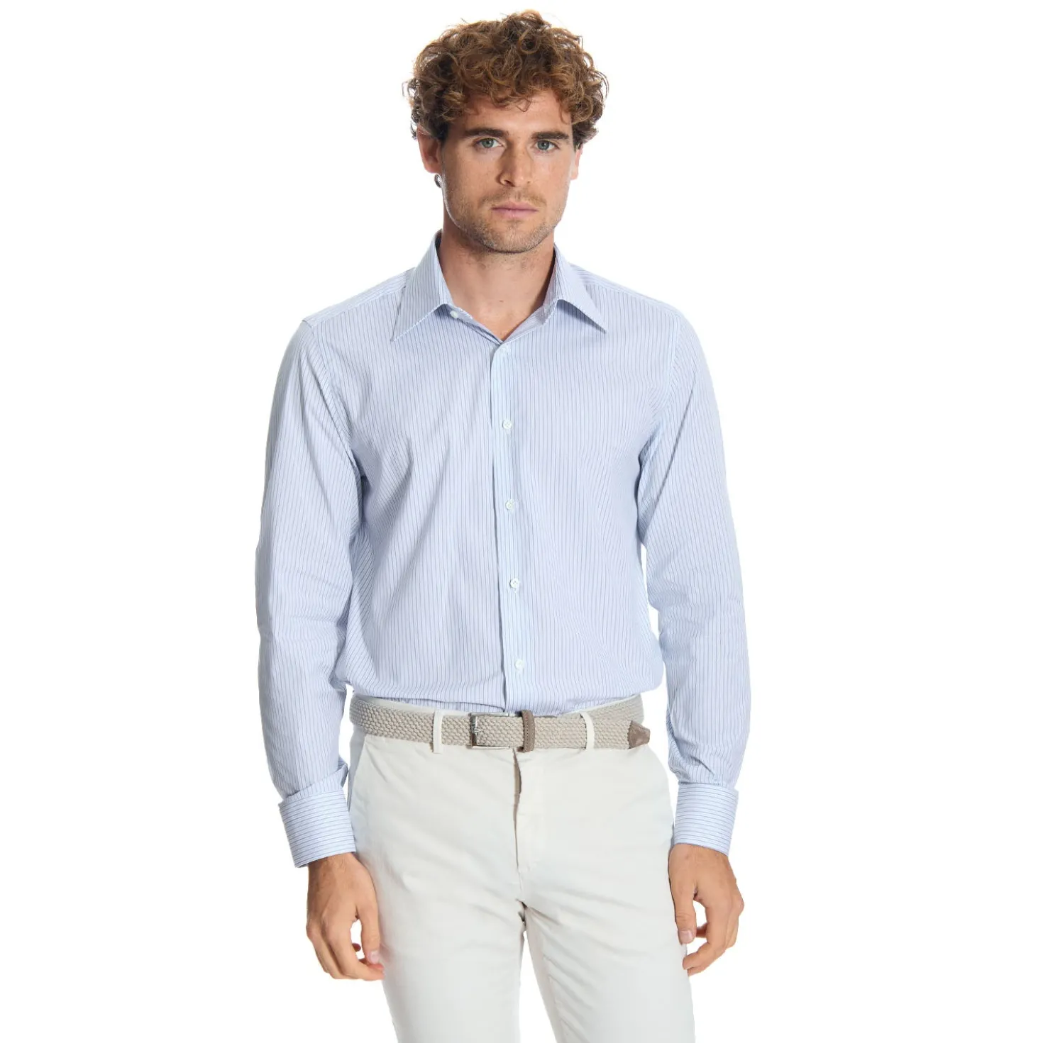 CAMICIA CLASSICA DOPPIA RIGA REGULAR In cotone popeline