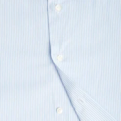 CAMICIA CLASSICA RIGHE BIANCO E AZZURRO REGULAR In cotone popeline
