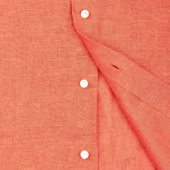 CAMICIA IN LINO ARANCIONE Con bottoni in madreperla