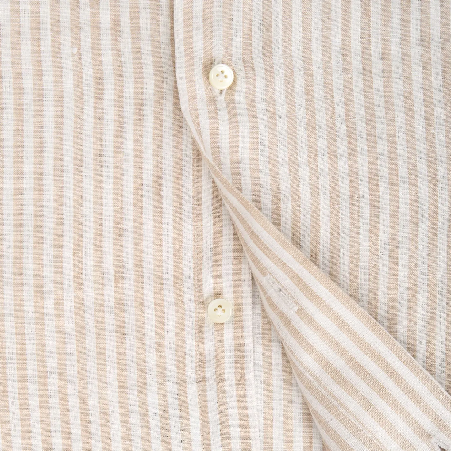 CAMICIA IN LINO BIANCA E BEIGE Rigata